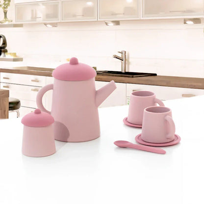 Miniature Tea Set Soft Silicone Pretend Play Tableware Kids Toy Back To School 2025 Imaginative Play Gift