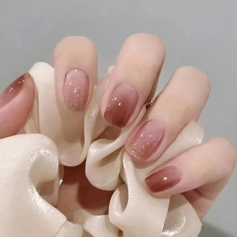 Press On Nails Short Square White Minimalist False Nail Tips Set Spring 2026 Reusable