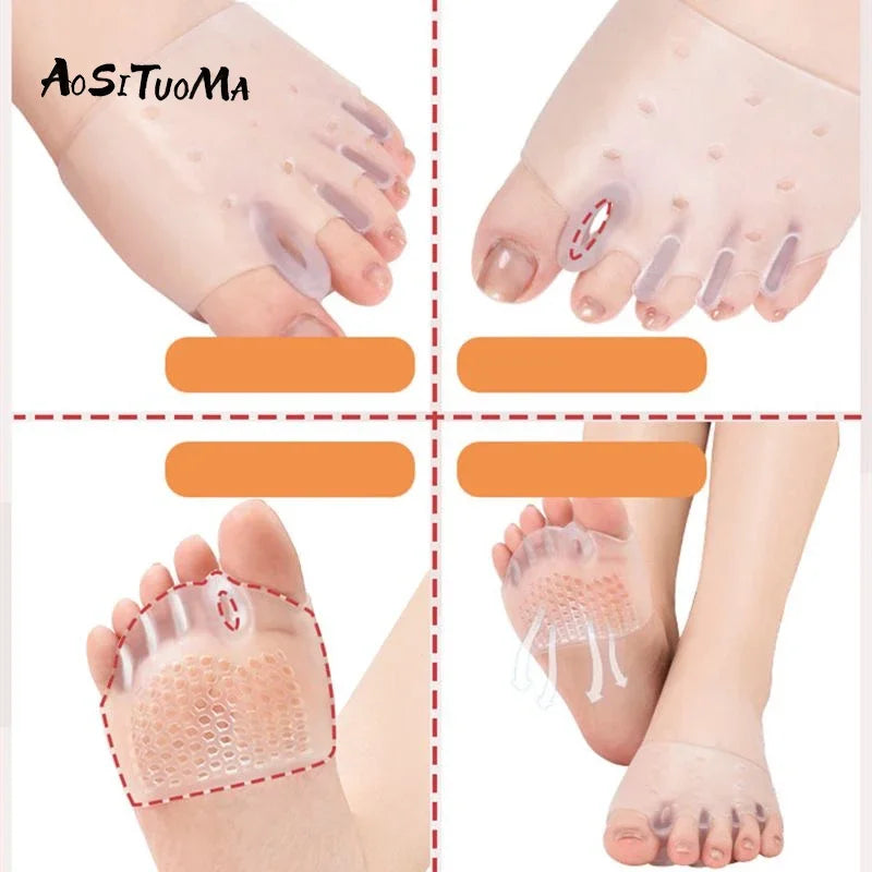 Silicone Front Foot Pads 2-Pack – Bunion Relief & Forefoot Cushion, Foot Support Home Use 2026
