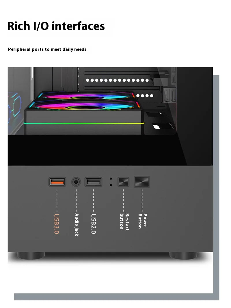 Mini ITX PC Case 240mm Water Cooling MicroATX Chassis