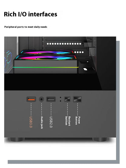 Mini ITX PC Case 240mm Water Cooling MicroATX Chassis