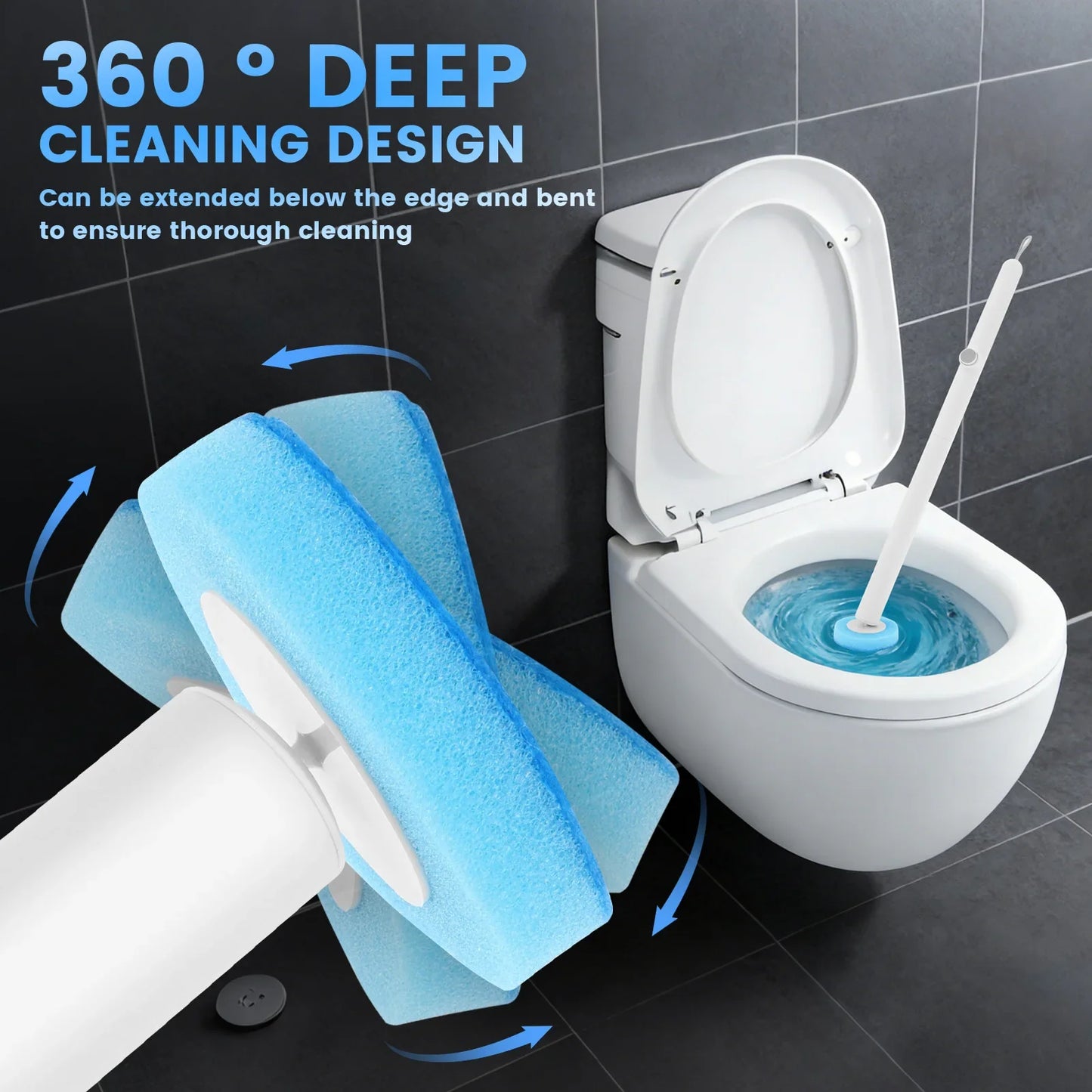 Disposable Toilet Brush Set Wall Mounted Long Handle Hygienic Bathroom Cleaning Kit With 16 Refill Heads Fall 2026