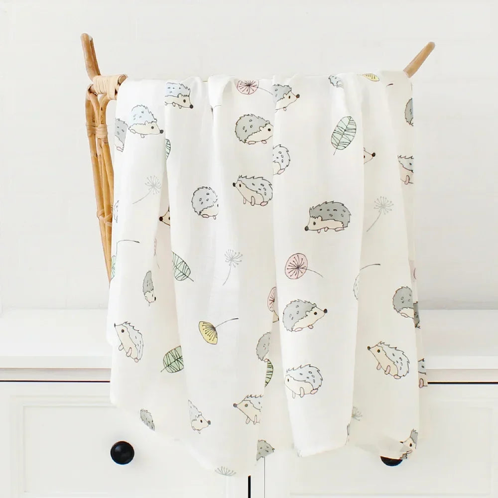 Bamboo Muslin Swaddle Blanket 120x120 Cm Floral Newborn Bedding Fall 2025 Breathable Eco Friendly Baby Gift