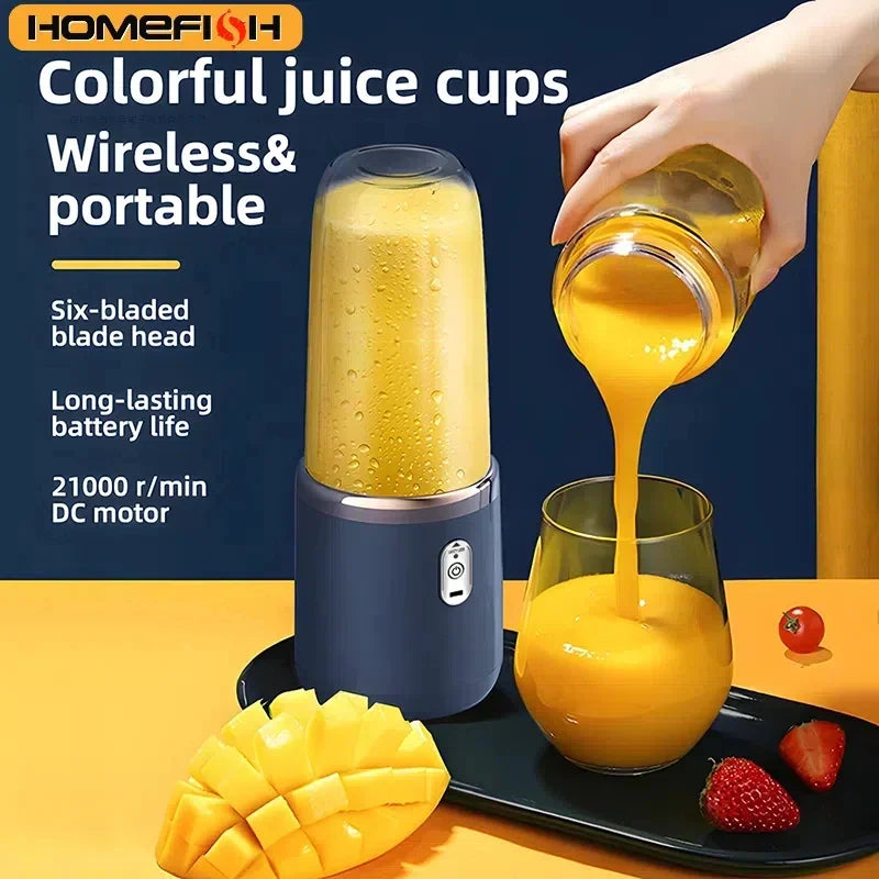 Portable Blender 6-Blade 400ml Personal Smoothie Maker Spring 2026 Trend Safety Lock And Auto Pulp Ejection