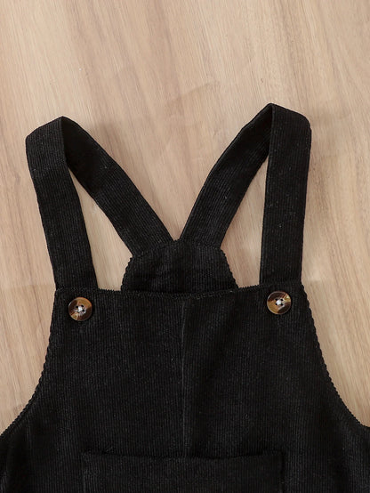 Cartoon decoration on kids winter windproof dungarees