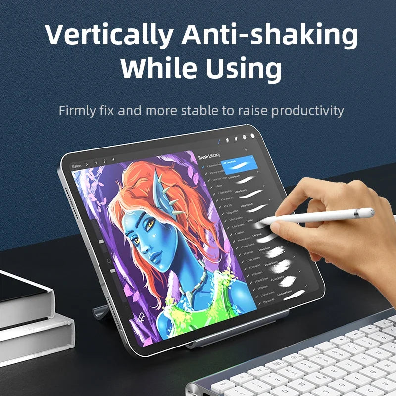 Vertical Laptop Stand with Silicone Grip - Dual Device Holder for MacBook & Tablet, Heat Dissipation,