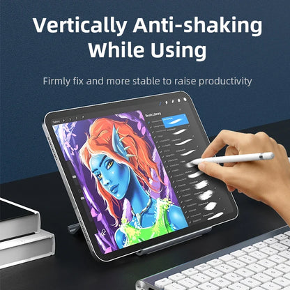 Vertical Laptop Stand with Silicone Grip - Dual Device Holder for MacBook & Tablet, Heat Dissipation,