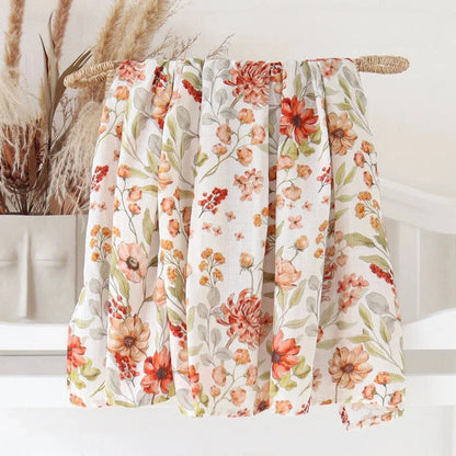 Bamboo Muslin Swaddle Blanket 120x120 Cm Floral Newborn Bedding Fall 2025 Breathable Eco Friendly Baby Gift