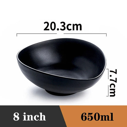 Ramen Bowl Black Plastic Japanese Style Noodle Bowl