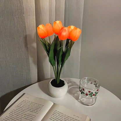 LED Night Light Tulip Table Lamp Romantic Ambient Flower Light Fall 2025 Home Decor Gift