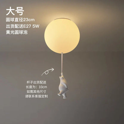 LED Ceiling Light Warm Cartoon Bear Design Kids Bedroom Ceiling Lamp Fall 2025 Cozy Nightlight Decor