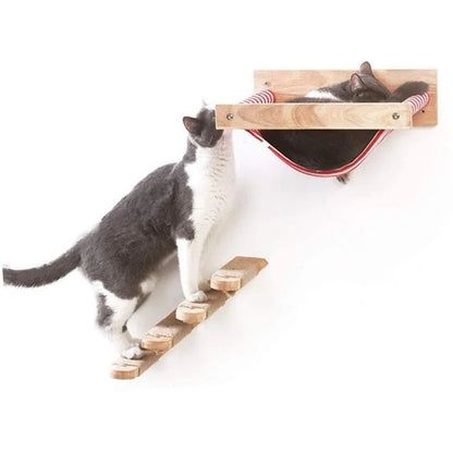 Cat Tree Wall Mounted Hammock Set Vertical Climbing Cat Furniture Fall 2025 Space Saving Scratching Playground
