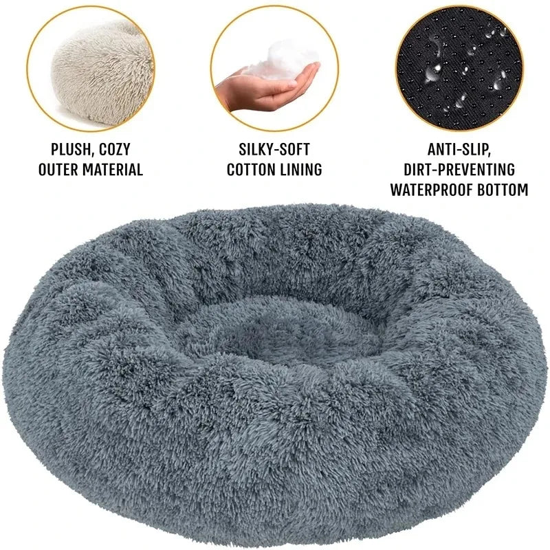 Pet Bed Round Plush Bed Winter Warm 2026 Washable Cozy Comfort For Pets