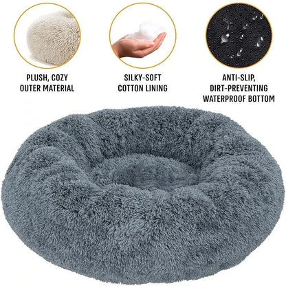 Pet Bed Round Plush Bed Winter Warm 2026 Washable Cozy Comfort For Pets