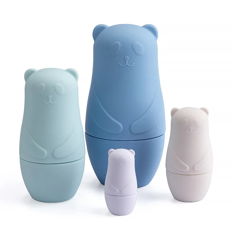 Variant image for BPA-Free Silicone Stacking Blocks Nesting Doll Toy Set for Educational Play and Motor Skill Development-2