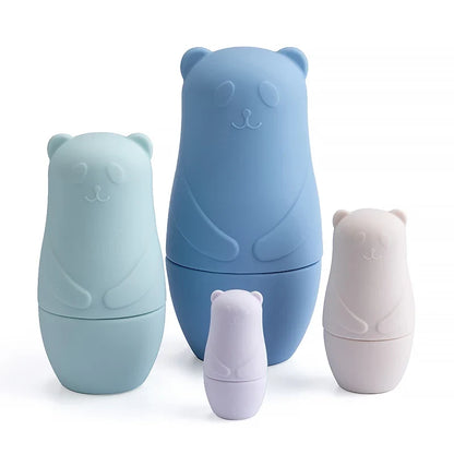 Variant image for BPA-Free Silicone Stacking Blocks Nesting Doll Toy Set for Educational Play and Motor Skill Development-2