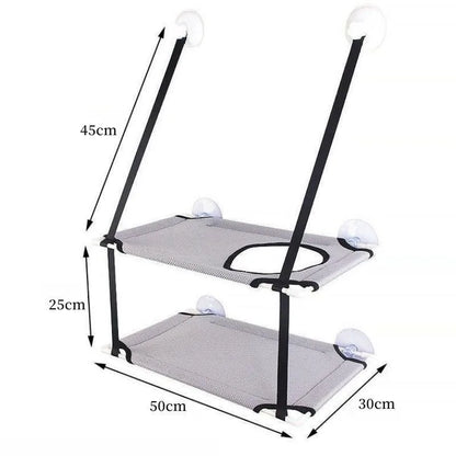 Cat Hammock Window Bed Double Decker Suction Cup Mount Sunny Seat Fall 2025 Wall Mounted Cozy Napping Spot
