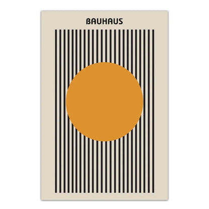 Modern Bauhaus Geometric Wall Art Prints Three Piece Set