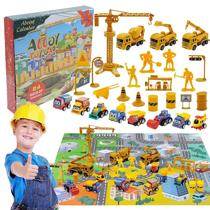 Advent Calendar Car Toys Box Kids 24 Day Christmas Gift