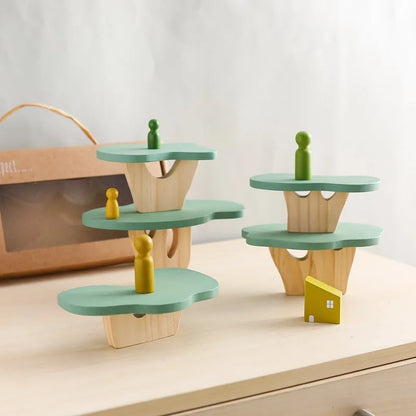 Montessori Stacking Toy Wooden Tree Block Stacker Kids Educational Fall 2025 Fine Motor Skills
