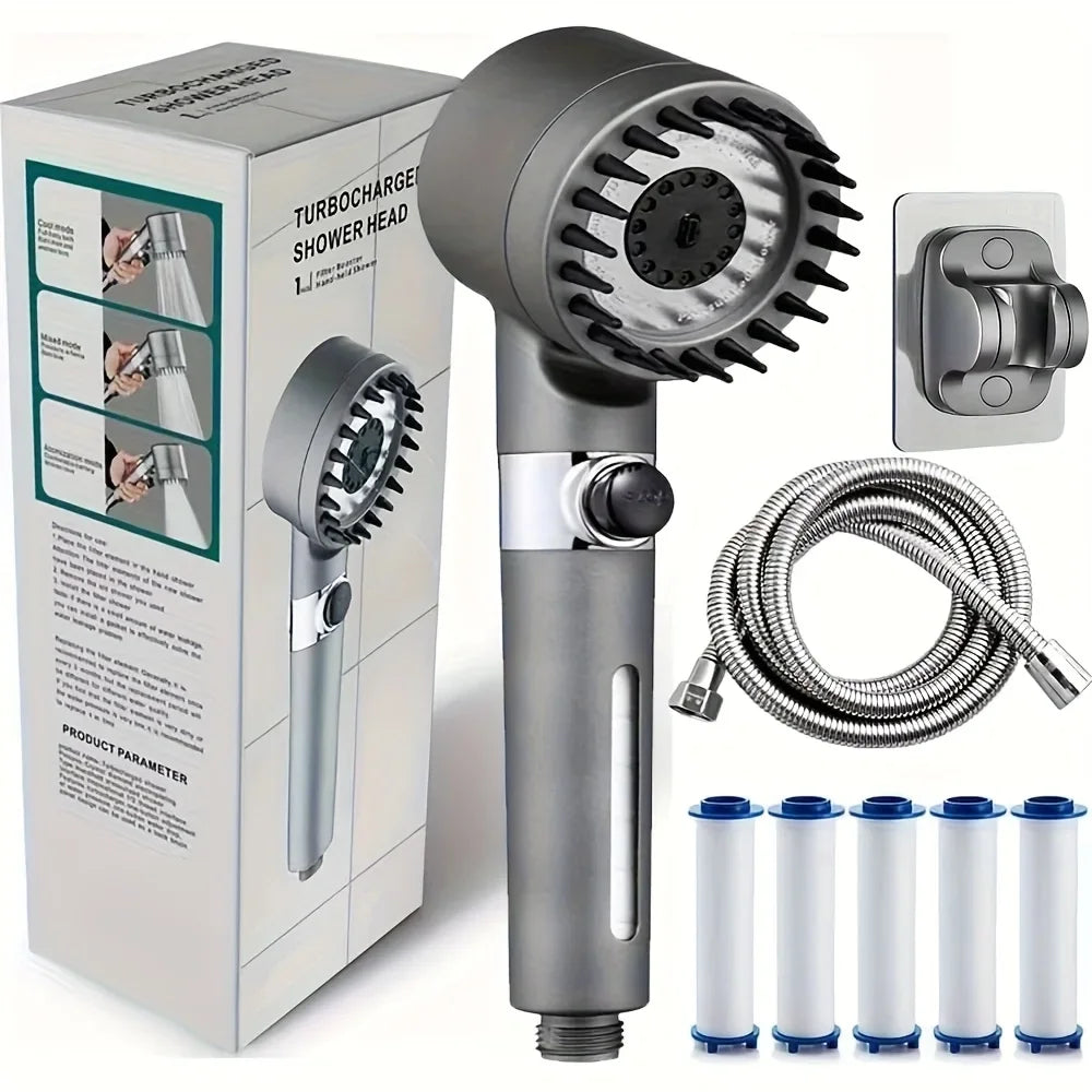 Shower Head With Filter Handheld Turbocharger – Multi Spray Modes, Built-In Filter On Off Switch, Fall 2026 Home Upgrade