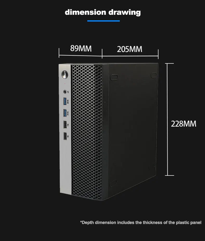 Mini ITX HTPC Case 1U PSU Support Mesh Compact Home Theater