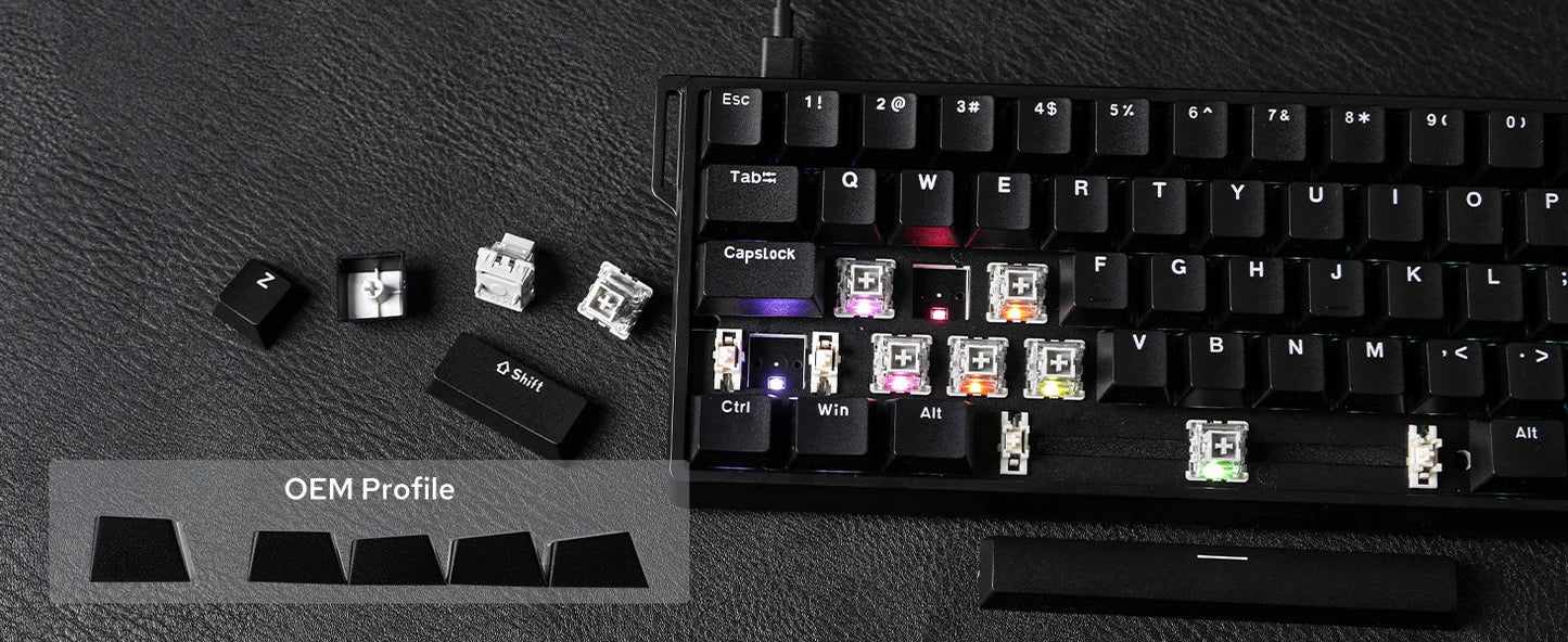 Mechanical 60 Percent Hot Swap Keyboard Aluminum RGB Hall
