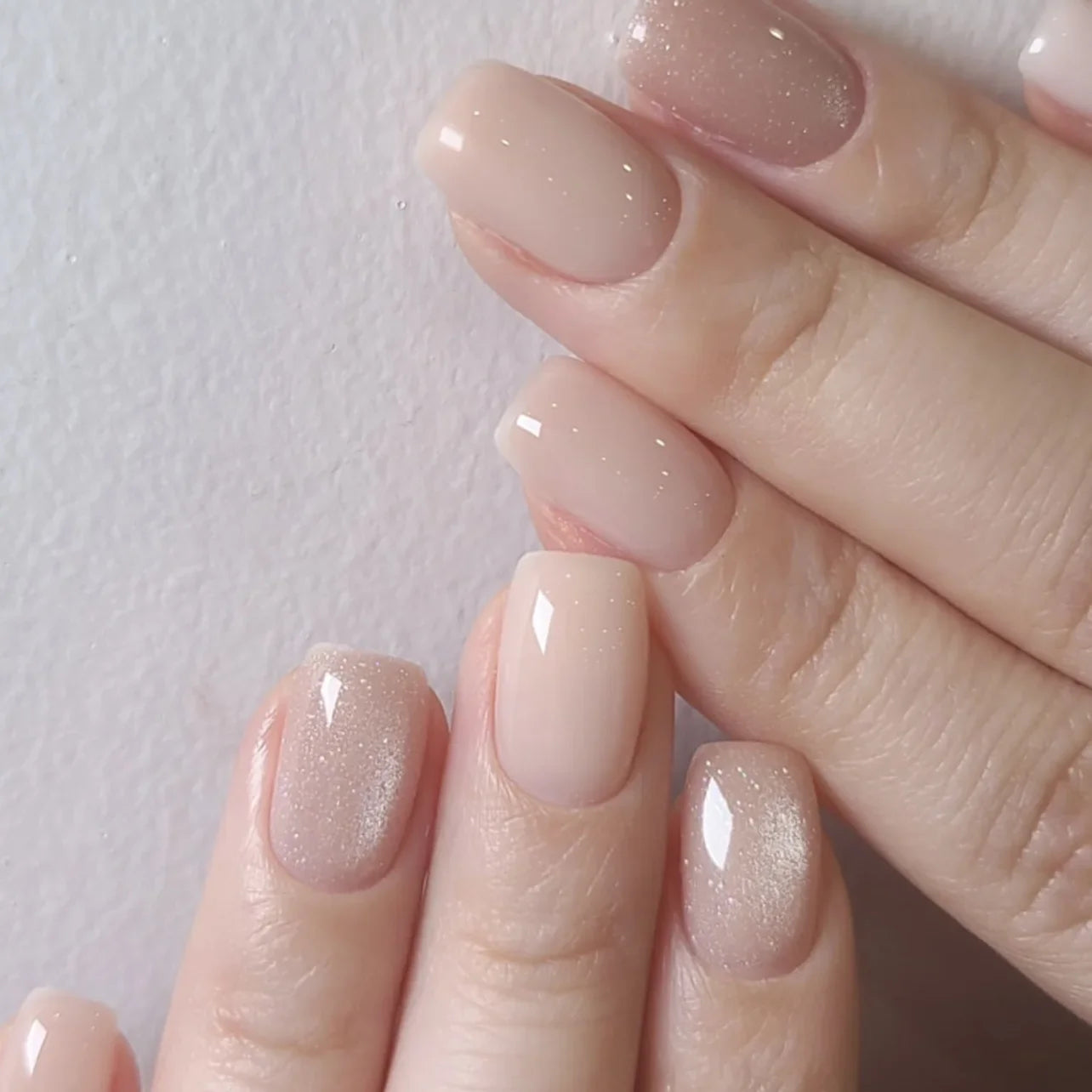 Press On Nails Short Square White Minimalist False Nail Tips Set Spring 2026 Reusable