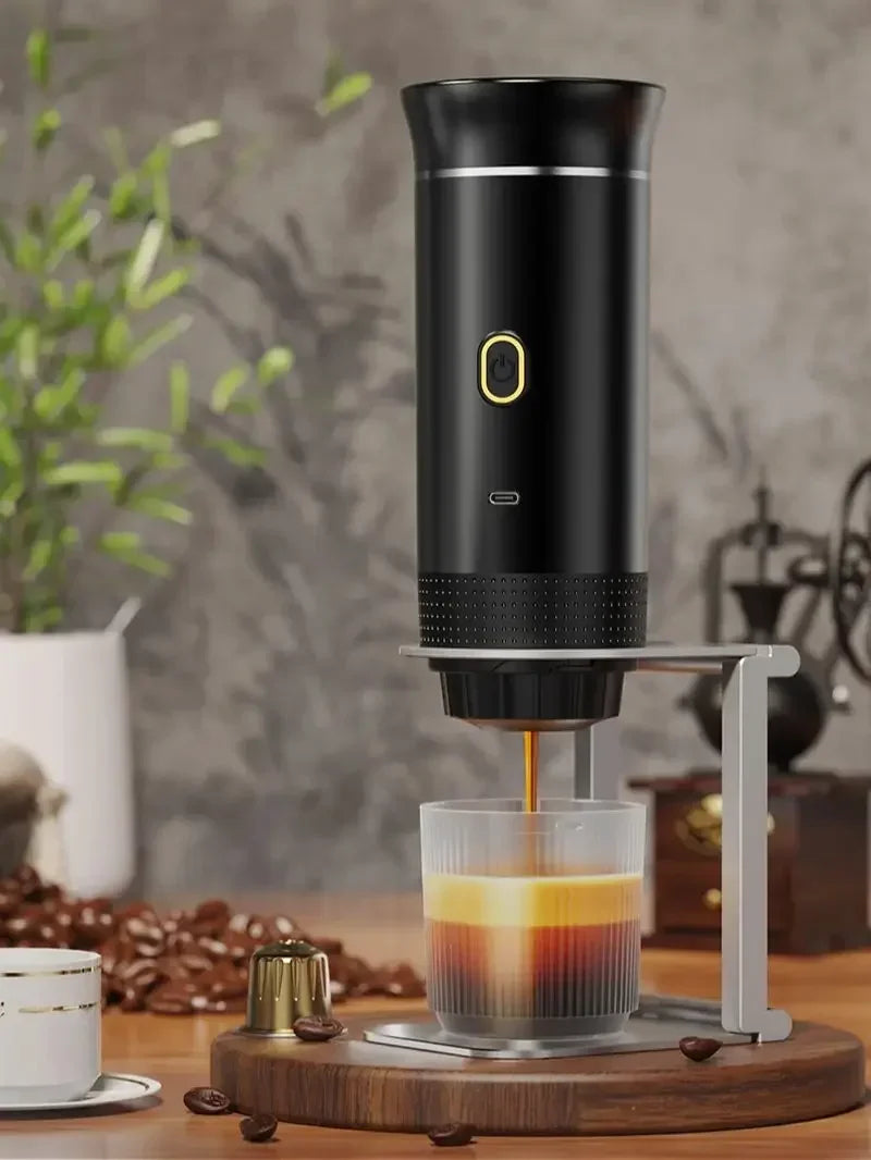 Wireless Electric Portable Espresso Coffee Machine - 3-in-1 Travel Coffee Maker for Car & Home