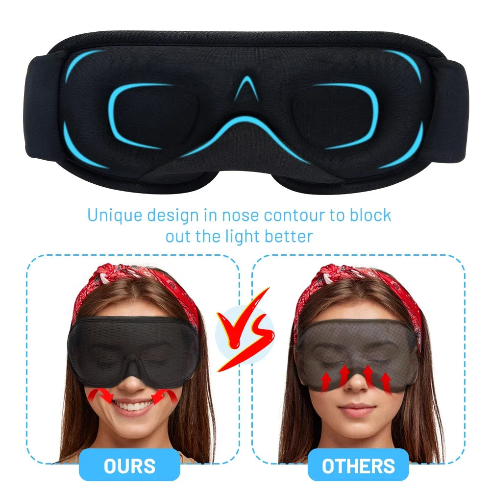 3D Sleep Eye Mask – Light Blocking, Soft and Breathable Eyeshade for Travel and Night Rest