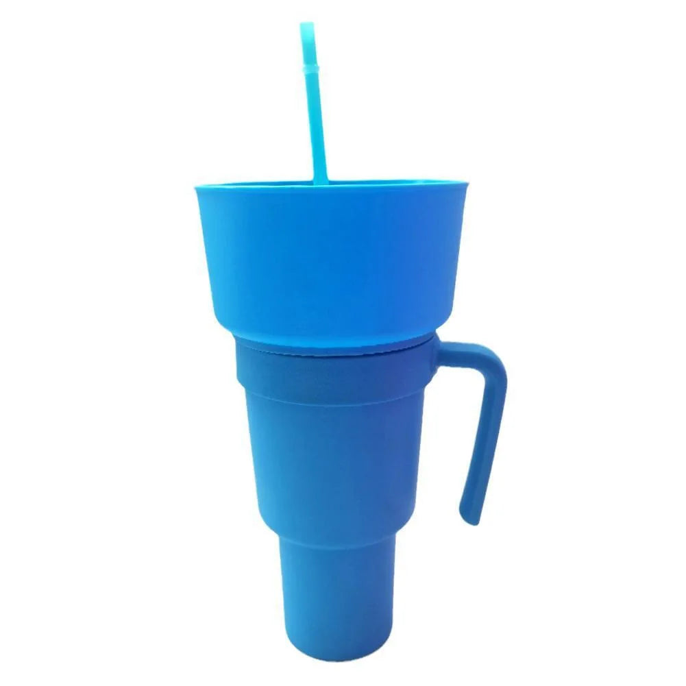 Snack Cup 2 In 1 Snack Bowl Tumbler Splash Proof Leakproof Popcorn Stadium Cup Movie Night Fall 2025
