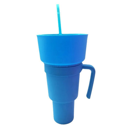 Snack Cup 2 In 1 Snack Bowl Tumbler Splash Proof Leakproof Popcorn Stadium Cup Movie Night Fall 2025