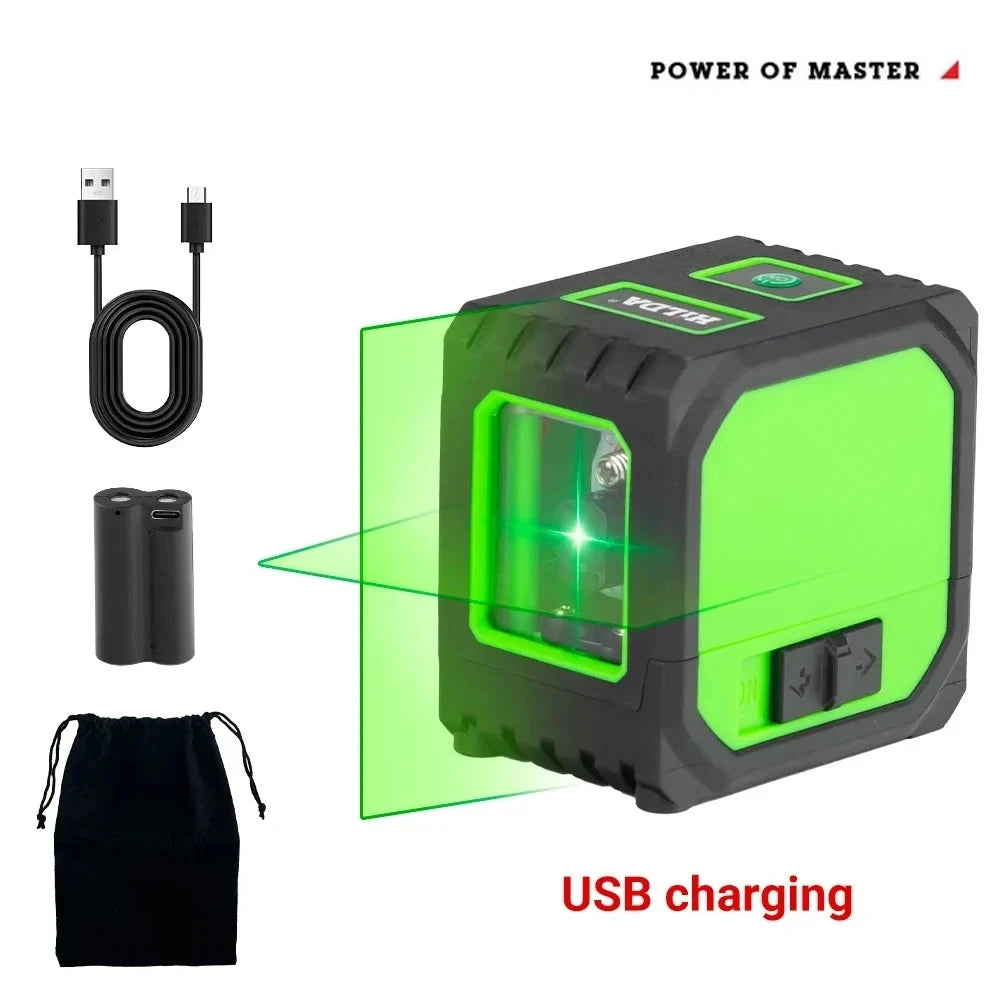 Mini Laser Level with Self-Leveling Green Beams - USB Charging Home Tools