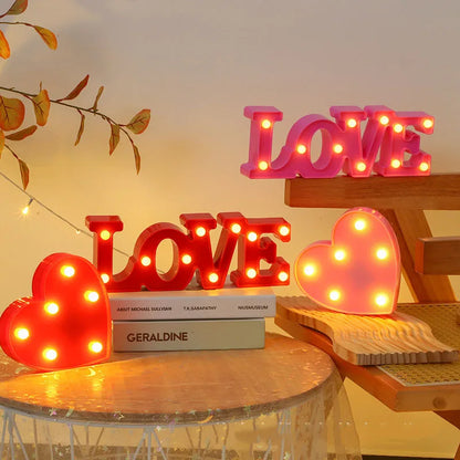 Romantic Love LED Lamp - Battery-Operated Night Light, Perfect Valentine's Day Gift for Weddings, Parties, and Home Decor