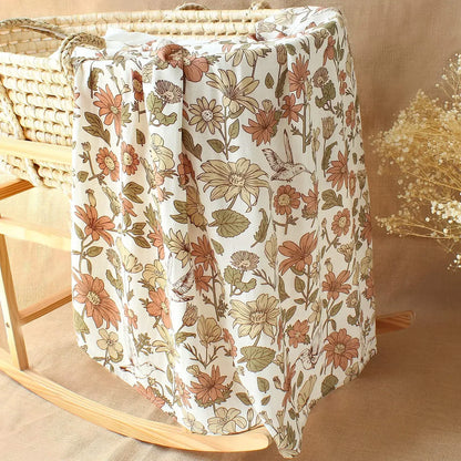 Bamboo Muslin Swaddle Blanket 120x120 Cm Floral Newborn Bedding Fall 2025 Breathable Eco Friendly Baby Gift