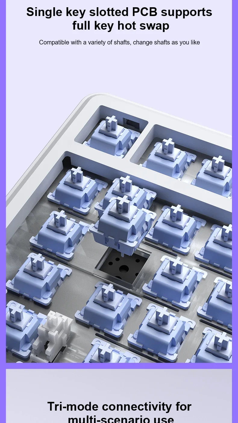 Gaming Mechanical Keyboard 75% Hot Swap RGB TFT Wireless