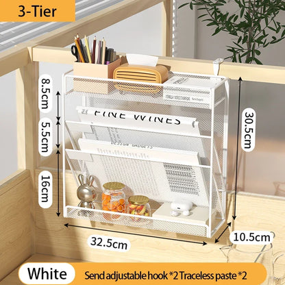 Desk File Organizer 5-Tier Mesh Vertical Wall Mount Desktop Mail Sorter Back To School 2025 Space Saving