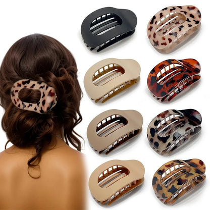 Hair Claw Clip Oval Design Leopard Print Acrylic Barrettes Spring 2026 Trend Gift