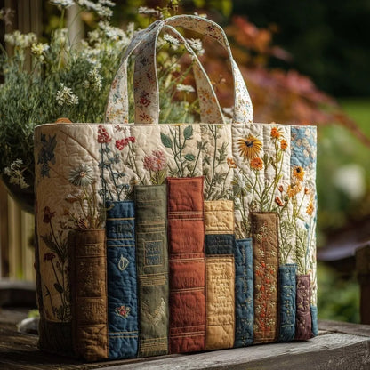 Durable Timeless Women's Tote Bag – Quilted, 3D Floral Embroidery, Cotton, Everyday Use