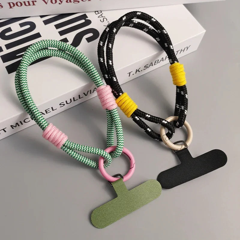 Universal Mobile Phone Lanyard with Anti-Loss Wrist Strap & Accessories - Stylish Two-Strand Design