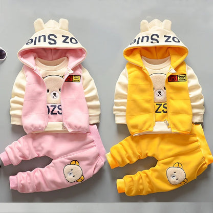 Thick velvet fleece texture on kids winter pyjama set