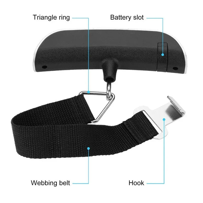 Luggage Scale Size S Digital LCD 50kg 110lb Hanging Travel Weighing Scale Compact Travel Essential 2026
