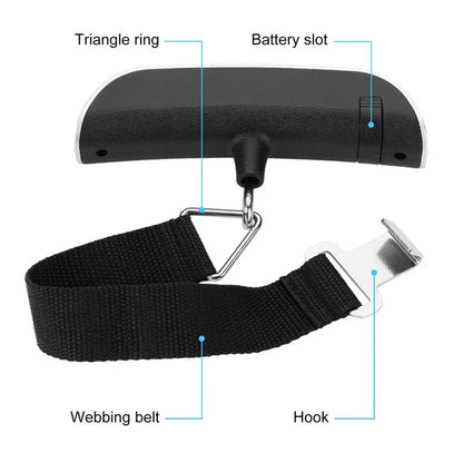 Luggage Scale Size S Digital LCD 50kg 110lb Hanging Travel Weighing Scale Compact Travel Essential 2026