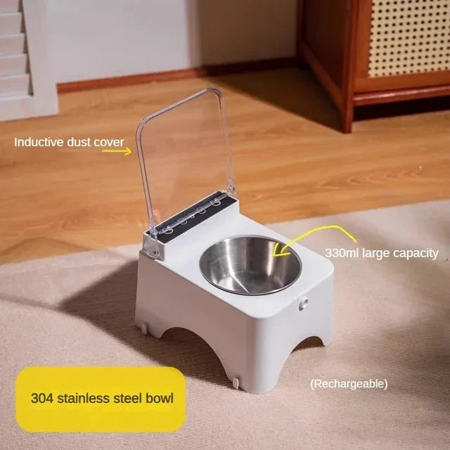 Smart Cat Feeder Infrared Auto Open Cover Dual Stainless Steel Bowls Fall 2025 Hands Free Anti Mouse Mess Free