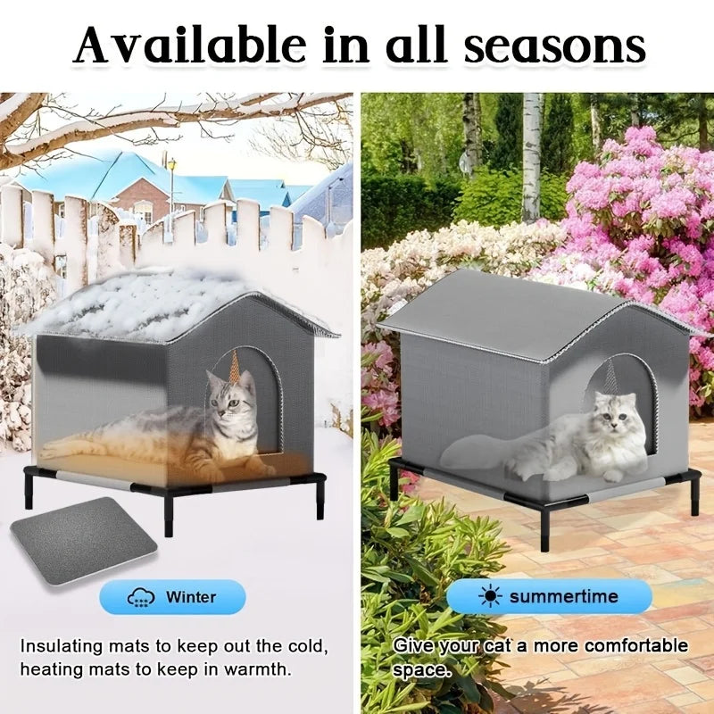 Cat House Waterproof Winter Warm Shelter Foldable Outdoor Pet Cave Bed For Cats And Small Dogs