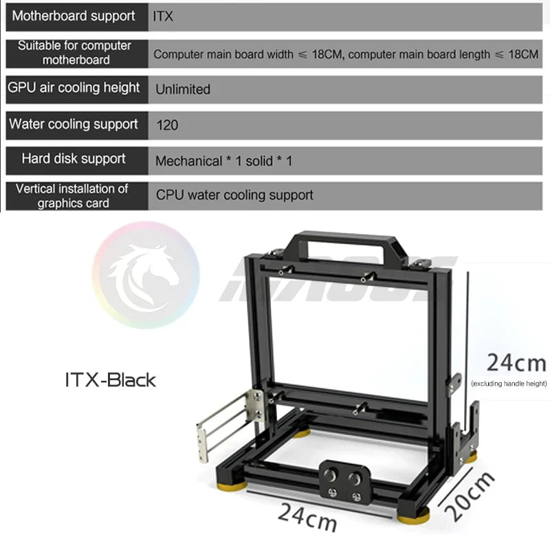 Open Frame PC Case Modular ATX MATX ITX Aluminum Rack