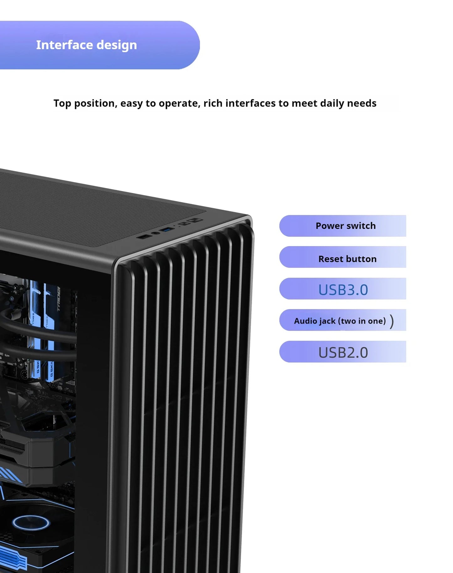 PC Case Glass Side ATX M ATX ITX Support 360mm Radiator