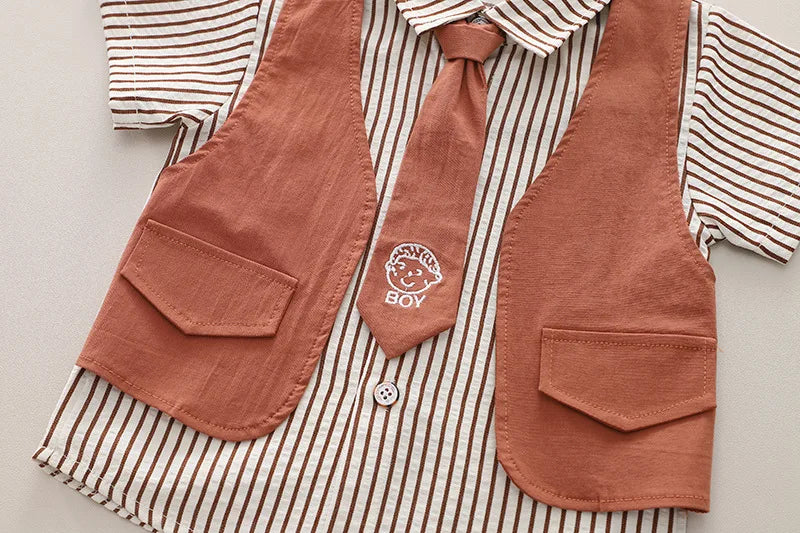 Folded presentation of the boys casual summer t-shirt and shorts outfit - view 9