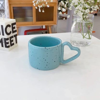 Ceramic Mug 300ml Porcelain Ring Handle Speckled Handmade Modern Coffee Cup Fall 2025 Cozy Gift