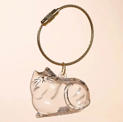 Dog Hair Keepsake Keychain Pendant Clear Resin Charm